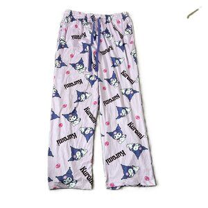Kuromi Pajama Sleep Pants L Purple